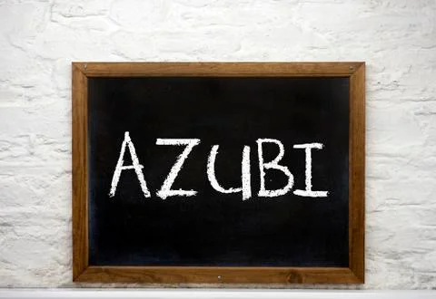 Chalkboard with the word Azubi German for apprentice Stock Photos