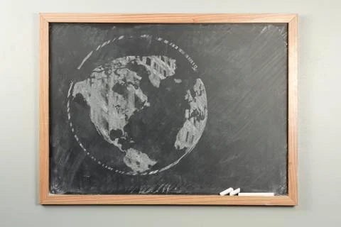 Chalkboard World Globe Stock-Fotos