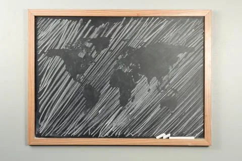 Chalkboard World Map Stock Photos