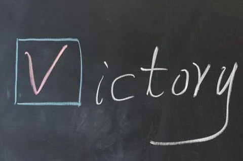 Chalkboard writing - victory Stock Photos