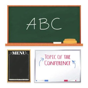 Chalkboards Set Isolated on White Background Stock Illustration
