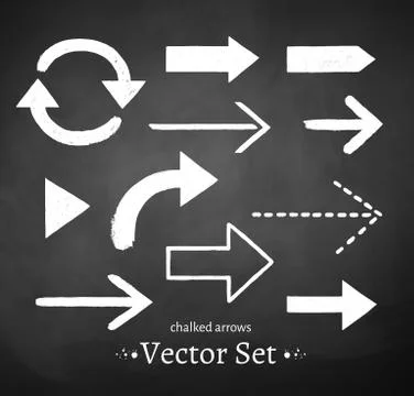 Chalked arrows set Stock Illustration