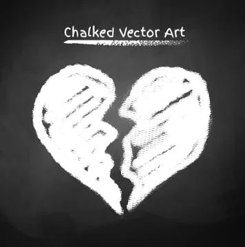 Chalked broken heart Stock Illustration