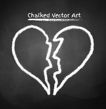 Chalked broken heart Stock Illustration