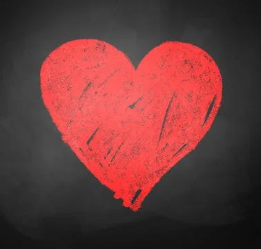 Chalked drawing of heart Stock Illustration