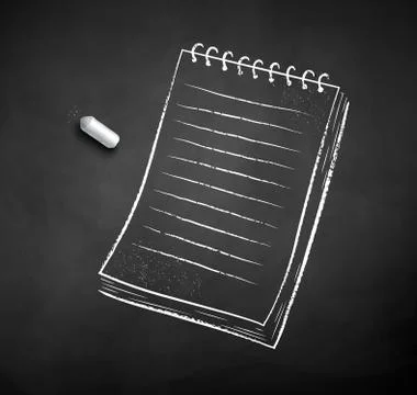 Chalked illustration of notepad Stock Illustration