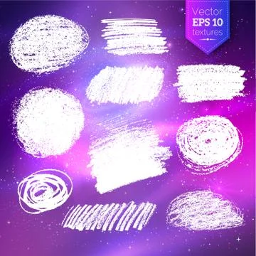 Chalked textures on outer space background Stock Illustration