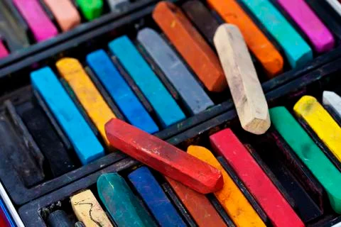 Chalks closeup beautiful background Stock Photos