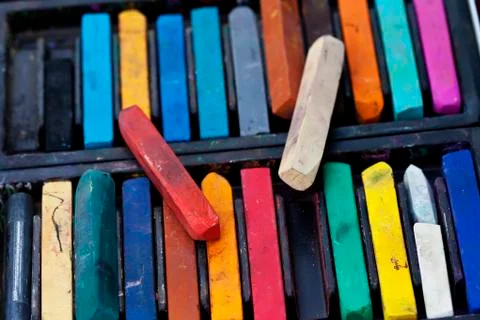 Chalks closeup beautiful background Stock Photos