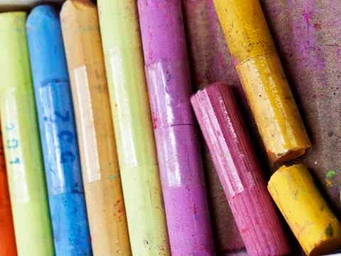 Chalks closeup beautiful background Stock Photos