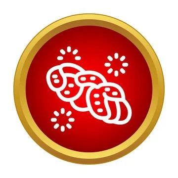 Challah braided bread icon symbolizing jewish holiday food Stock Illustration