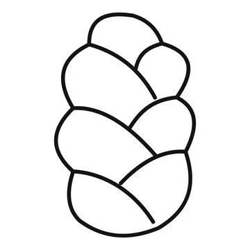 Challah braided bread loaf line art icon Stock Illustration