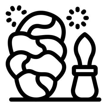 Challah bread being decorated with sesame seeds for shabbat dinner Stock Illustration