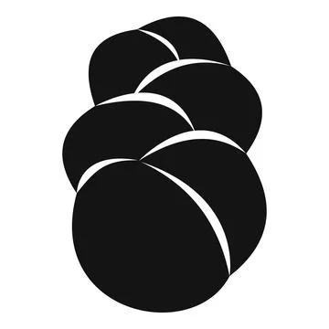 Challah bread braiding icon black and white Stock Illustration