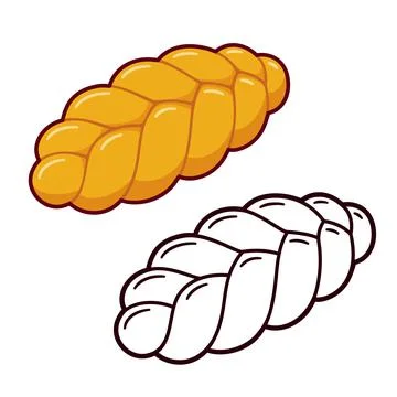 Challah bread cartoon drawing Stock Illustration
