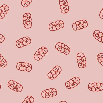 Challah bread jewish line vector seamless pattern Illustrazione stock