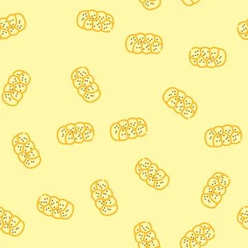 Challah bread jewish vector seamless pattern 스톡 일러스트