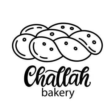 Challah bread line icon logo illustration isolated Illustrazione stock