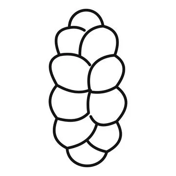 Challah bread loaf braid line art icon Stock Illustration