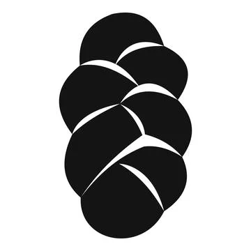 Challah bread loaf braided black icon Stockillustratie