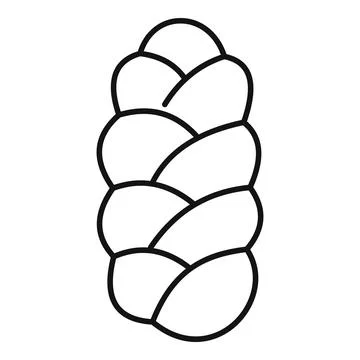 Challah bread loaf icon line art vector Stock Illustration