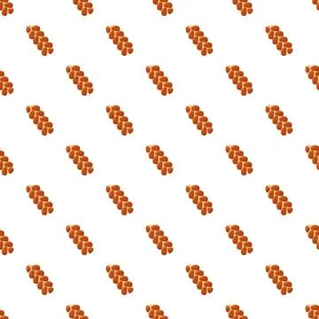 Challah bread seamless pattern with braided loaves Stock Illustration