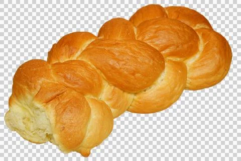 Challah bun without background. Sweet hallah bread. Stock Photos