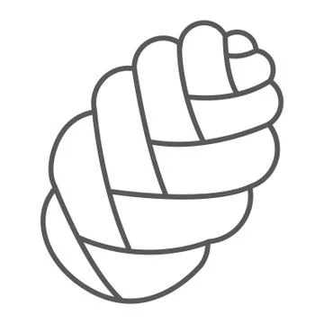 Challah thin line icon, bake and bakery, jewish bread sign, vector graphics, a Stock Illustration