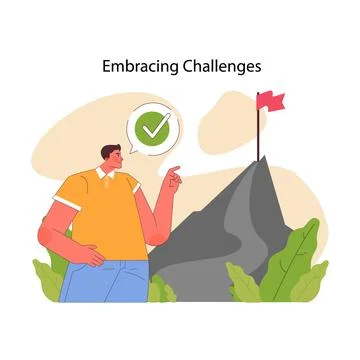 Challenge acceptance concept. Flat vector illustration Stock Illustration