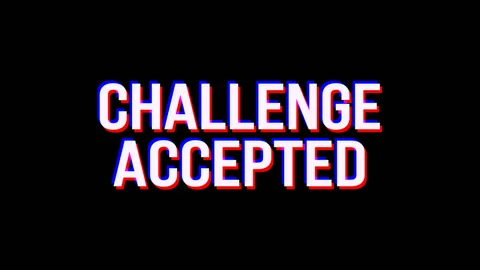 Challenge Accepted. Animation of Text With Glitch Effect Stock Footage 117191711