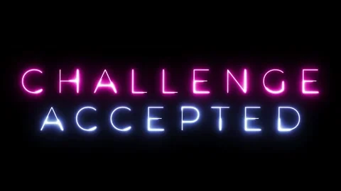 Challenge Accepted Neon Animation Sign Video stock 287407207