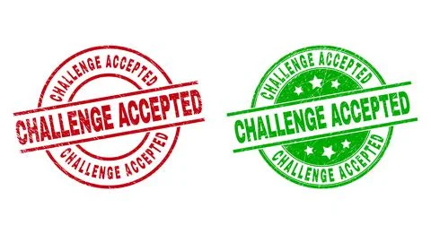 CHALLENGE ACCEPTED Round Badges Using Scratched Surface Stock Illustration