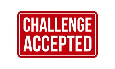 Challenge Accepted Rubber Stamp. Red Challenge Accepted Rubber Grunge Stamp.. Stock Illustration