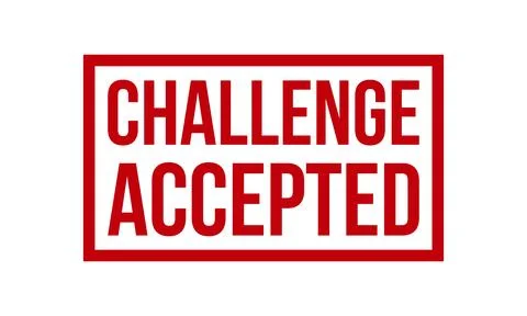 Challenge Accepted Rubber Stamp. Red Challenge Accepted Rubber Grunge Stamp.. Stock Illustration