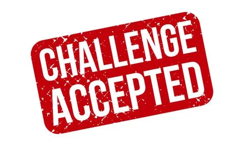 Challenge Accepted Rubber Stamp. Red Challenge Accepted Rubber Grunge Stamp.. Stock Illustration