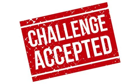 Challenge Accepted Rubber Stamp. Red Challenge Accepted Rubber Grunge Stamp.. Stock Illustration