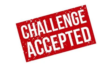 Challenge Accepted Rubber Stamp. Red Challenge Accepted Rubber Grunge Stamp.. Stock Illustration