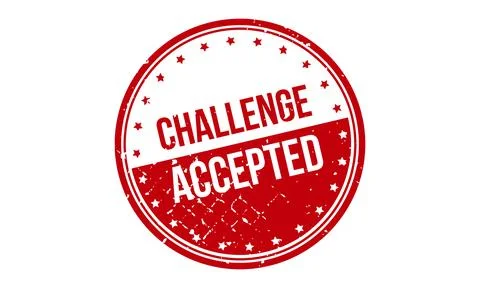 Challenge Accepted Rubber Stamp. Red Challenge Accepted Rubber Grunge Stamp.. Stock Illustration