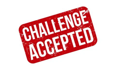 Challenge Accepted Rubber Stamp. Red Challenge Accepted Rubber Grunge Stamp.. Stock Illustration