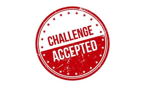 Challenge Accepted Rubber Stamp. Red Challenge Accepted Rubber Grunge Stamp.. Stock Illustration
