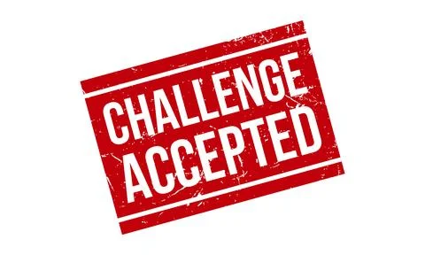 Challenge Accepted Rubber Stamp. Red Challenge Accepted Rubber Grunge Stamp.. Stock Illustration