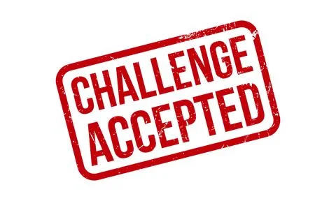 Challenge Accepted Rubber Stamp. Red Challenge Accepted Rubber Grunge Stamp.. Stock Illustration