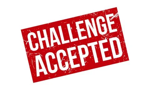 Challenge Accepted Rubber Stamp. Red Challenge Accepted Rubber Grunge Stamp.. Stock Illustration