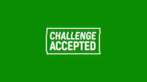 Challenge accepted text glitch screen effect looped animation title video game 스톡 동영상 313020910