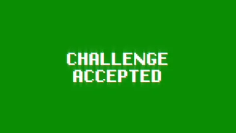 Challenge accepted text glitch screen effect looped animation title video game 스톡 동영상 313020911