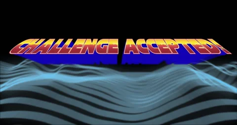 Challenge Accepted text over dynamic blue and black wave pattern animation Stock Footage 306200610