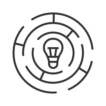 Challenge and problem solving concept icon in line design Stock Illustration