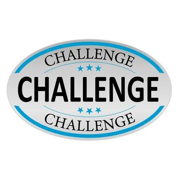 Challenge blue button sign. challenge rounded blue sticker. white peeler Stock Illustration