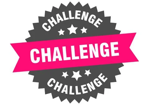 Challenge. challenge round pink label isolated on transparent background Stock Illustration