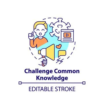 Challenge common knowledge concept icon 스톡 일러스트
